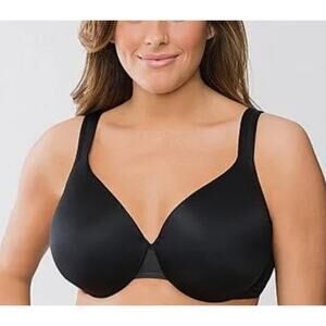 Cacique Classic Fit Black Satin Full Coverage Support Bra, sz 40D